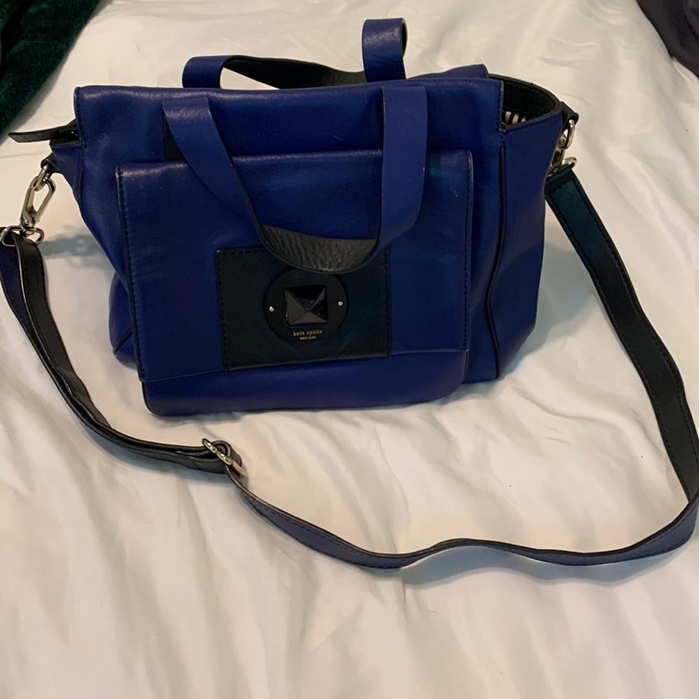 Kate Spade blue leather cross body purse